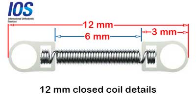 Closed coil NiTi spring for orthodontic use 